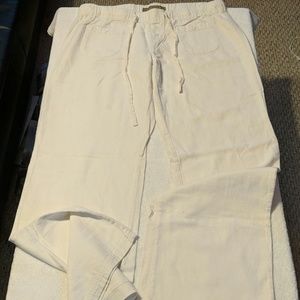 Creamy white linen pants XL